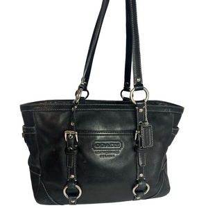 Coach Y2K Gallery East/West Black Leather Tote Bag